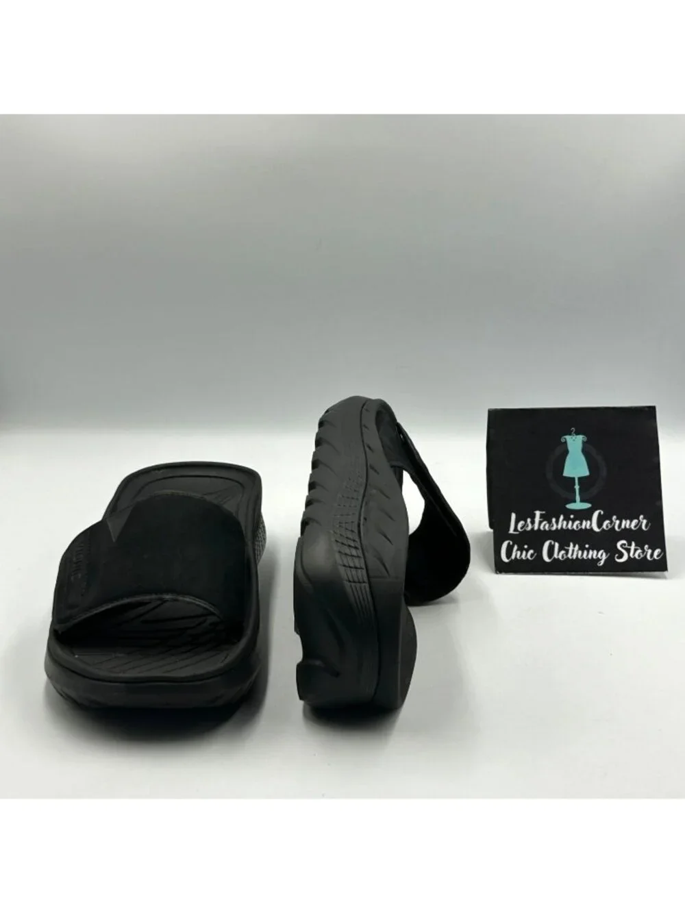 Vionic Men's Black EVA Rejuvenate Adjustable Slide Sandals Size 7.5 Wo's 9 3652